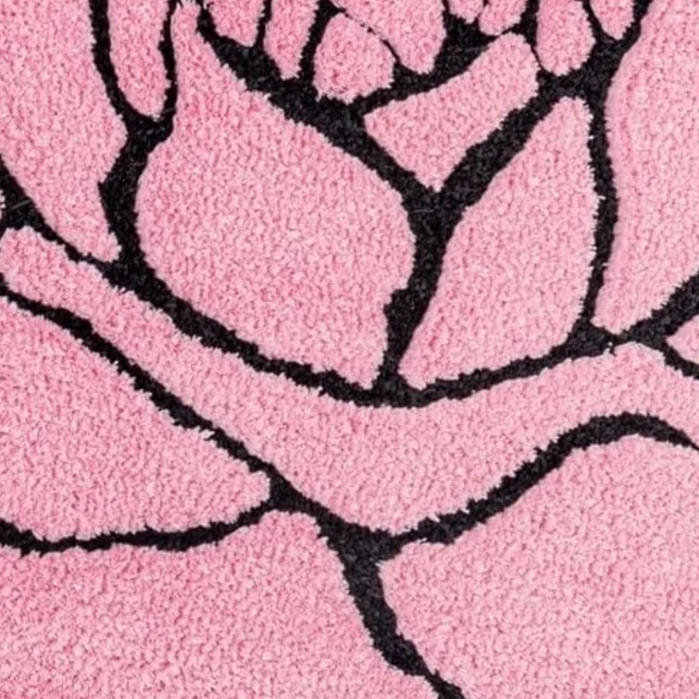 Pink Rose Shaped Bath Mat Bedroom Rug Doormat Flower Shape Floral Romantic Decor